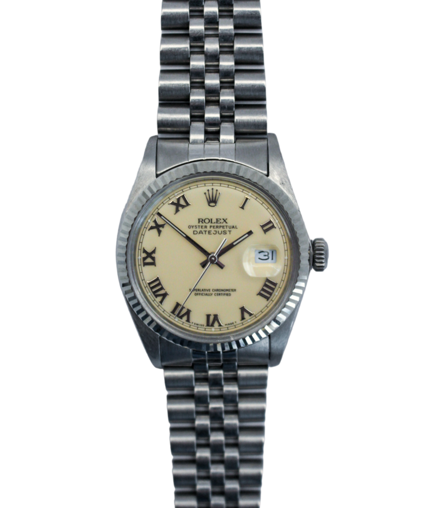 Elegant Rolex 16014 watch with a cream dial, featuring classic design and precise automatic movement