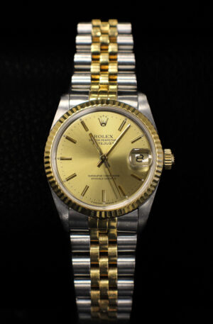 Ladies Rolex Datejust 31mm with a champagne dial
