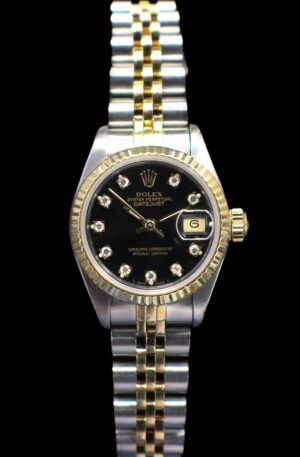 1990 Ladies Datejust 26 with a Black Diamond Dial