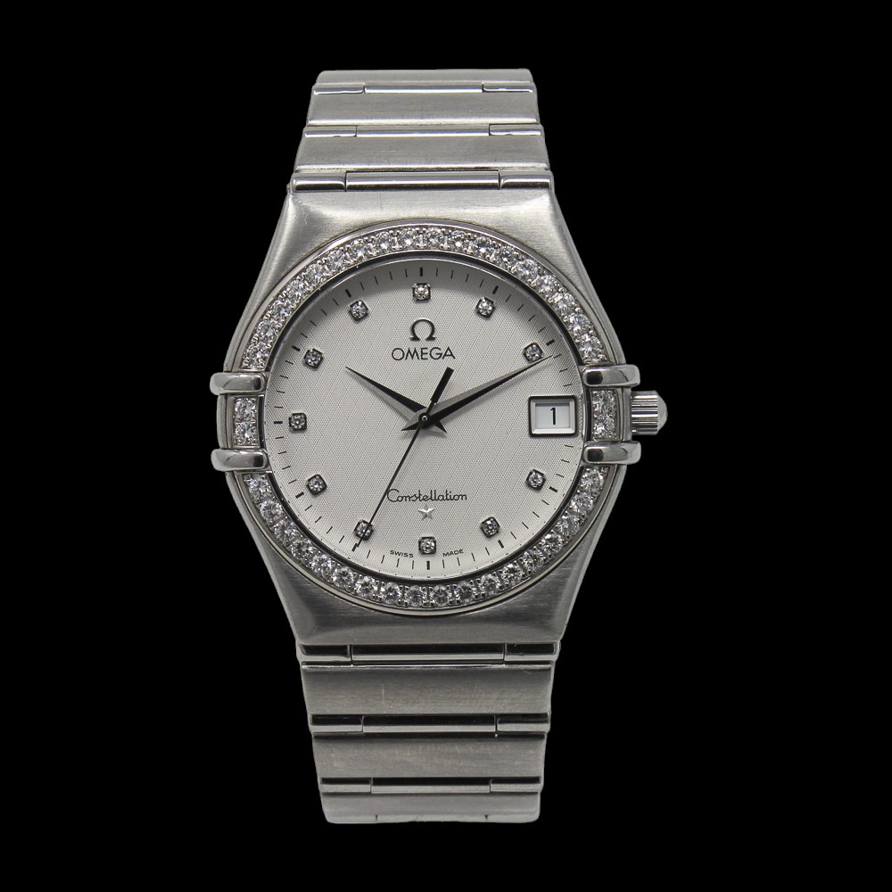Omega Constellation Factory Diamond Bezel White Dial Unisex 35mm Watch